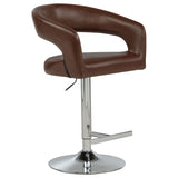 Travia Cocoa Brown Leatherette Adjustable Bar Stool