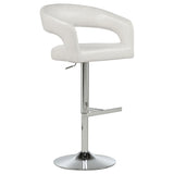 Travia Ivory Leatherette Adjustable Bar Stool
