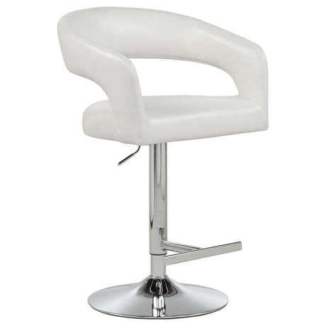Travia Ivory Leatherette Adjustable Bar Stool