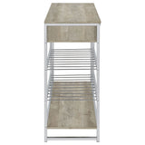 Melrose 2-Drawer Home Bar Storage with Wine Rack, Grey Washed Oak