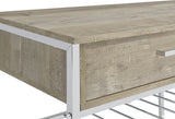 Melrose 2-Drawer Home Bar Storage with Wine Rack, Grey Washed Oak