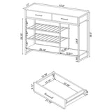 Melrose 2-Drawer Home Bar Storage with Wine Rack, Grey Washed Oak