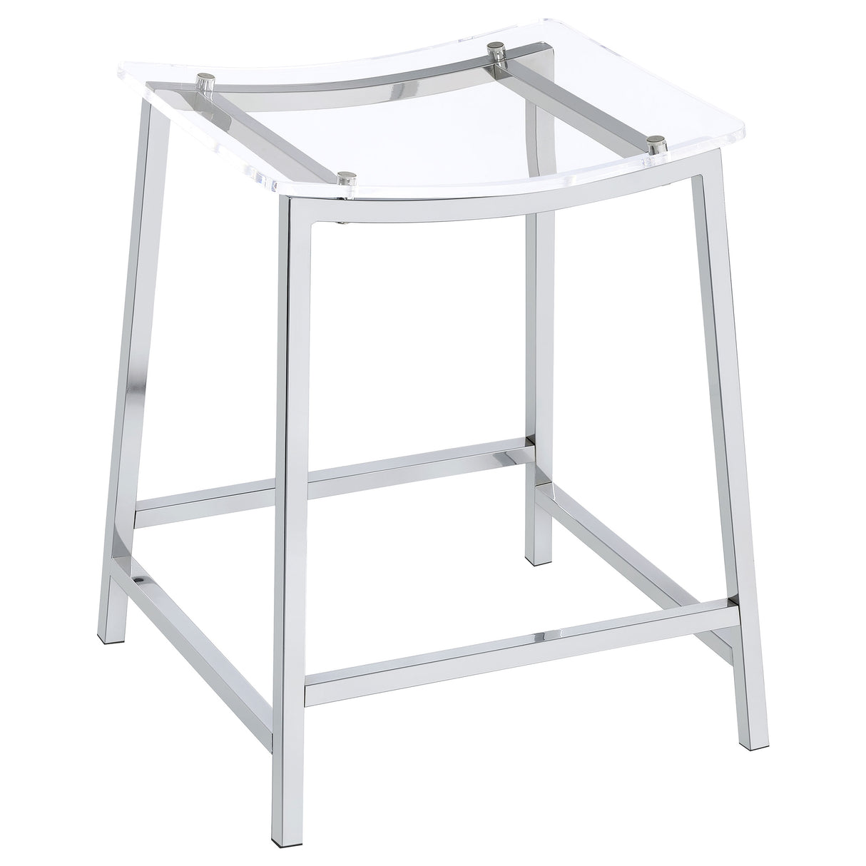 Jovani Acrylic Backless Counter Stool Chrome, Set of 2