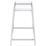 Jovani Acrylic Backless Counter Stool Chrome, Set of 2