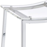 Jovani Acrylic Backless Counter Stool Chrome, Set of 2