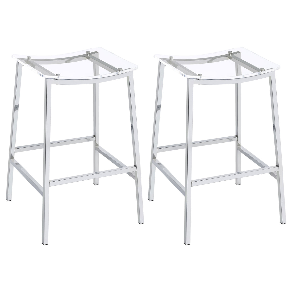 Jovani Acrylic Backless Bar Stool Chrome - Set of 2