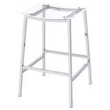 Jovani Acrylic Backless Bar Stool Chrome - Set of 2