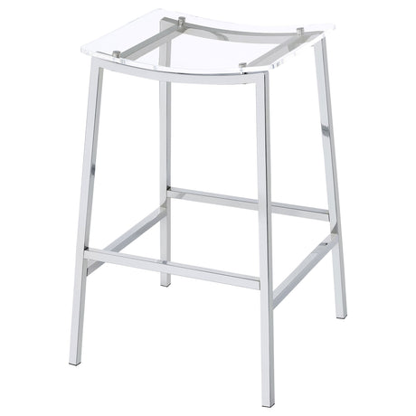 Jovani Acrylic Backless Bar Stool Chrome - Set of 2