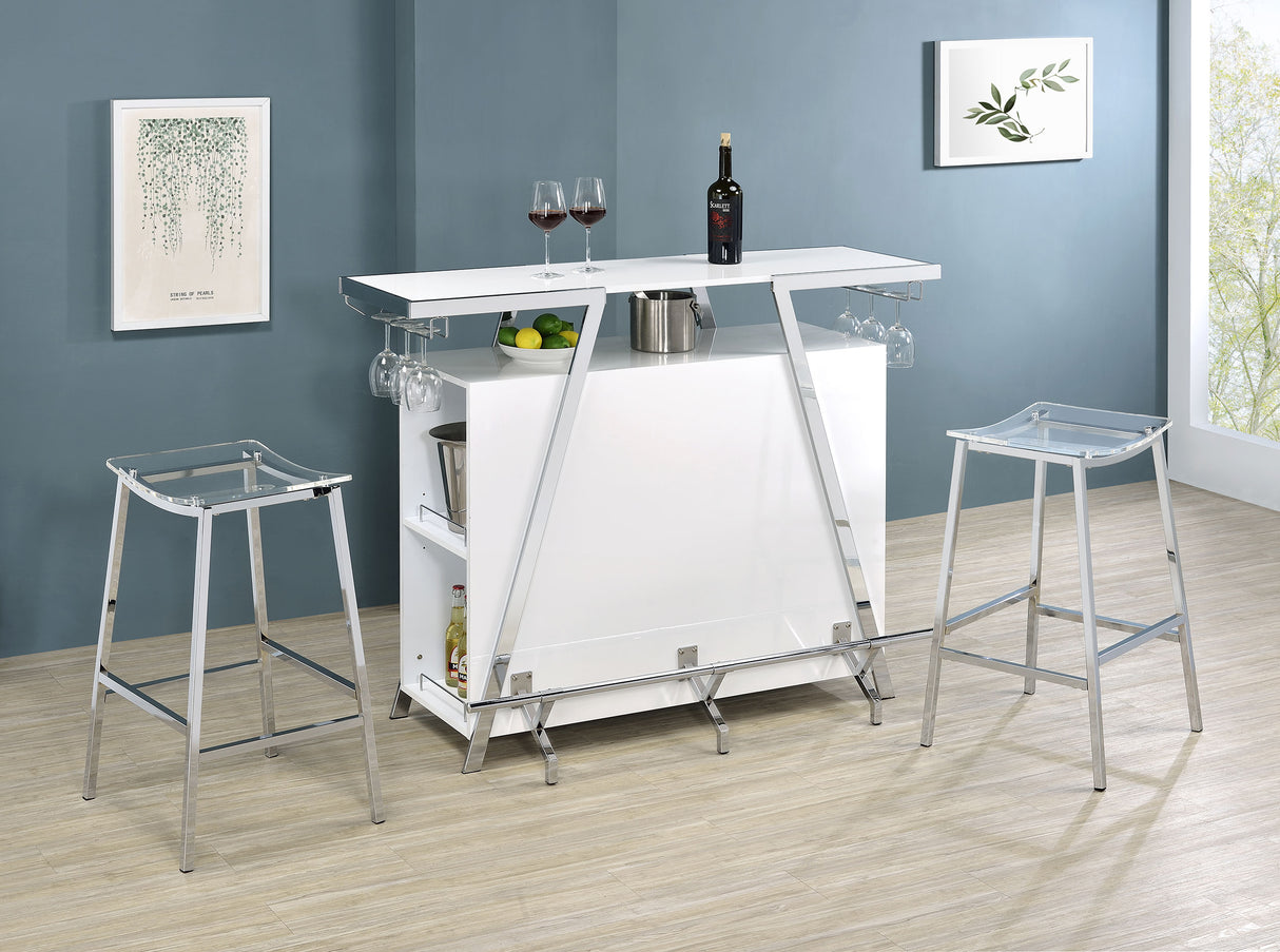 Jovani Acrylic Backless Bar Stool Chrome - Set of 2