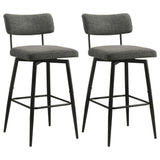 Levine Grey Fabric Swivel Bar Chair, Set of 2