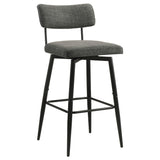 Levine Grey Fabric Swivel Bar Chair, Set of 2