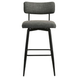 Levine Grey Fabric Swivel Bar Chair, Set of 2