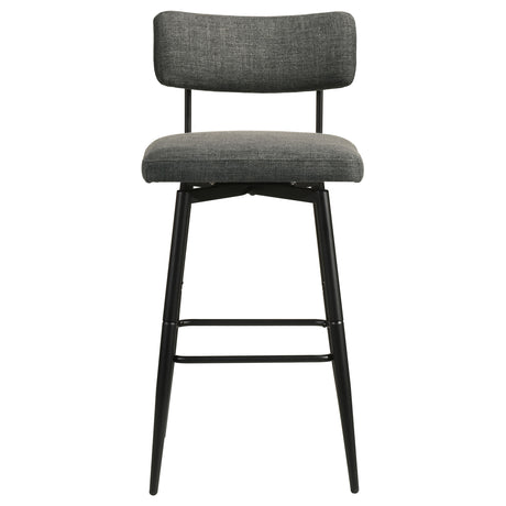 Levine Grey Fabric Swivel Bar Chair, Set of 2