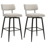 Levine Cream Fabric Swivel Bar Chairs, Set of 2