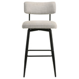 Levine Cream Fabric Swivel Bar Chairs, Set of 2