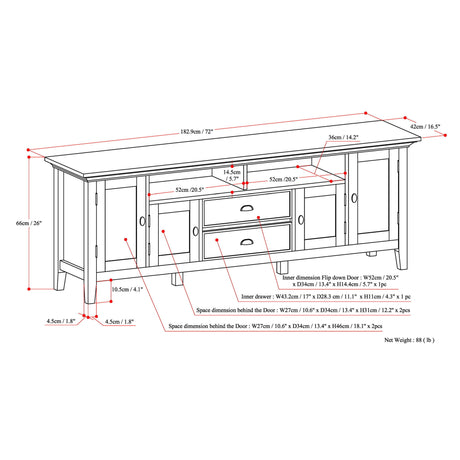 Redmond - TV Media Stand - Hickory Brown