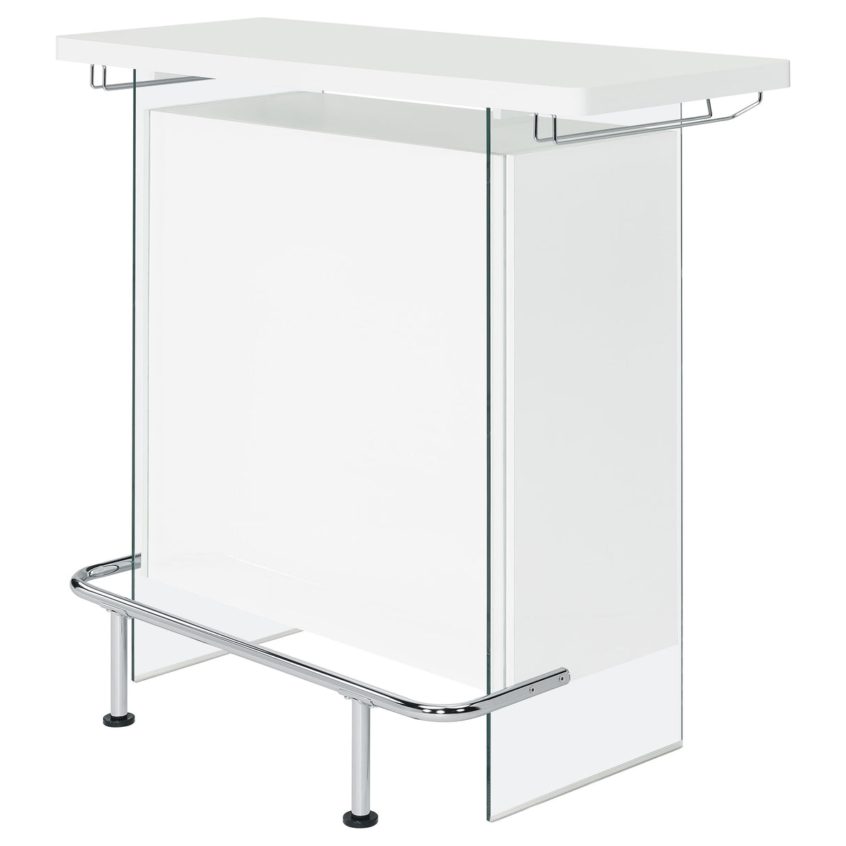 Acosta Freestanding Home Bar Wine Cabinet - White High Gloss