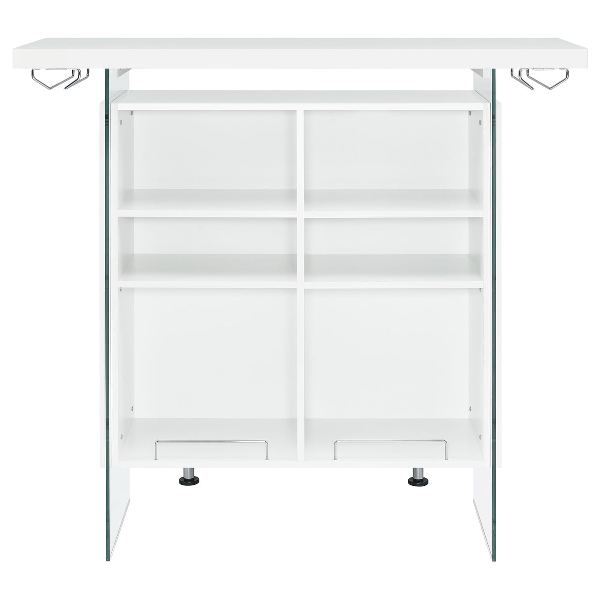 Acosta Freestanding Home Bar Wine Cabinet - White High Gloss