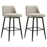 Mellor Slate Brown Fabric Swivel Bar Chair, Set of 2
