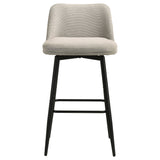Mellor Slate Brown Fabric Swivel Bar Chair, Set of 2
