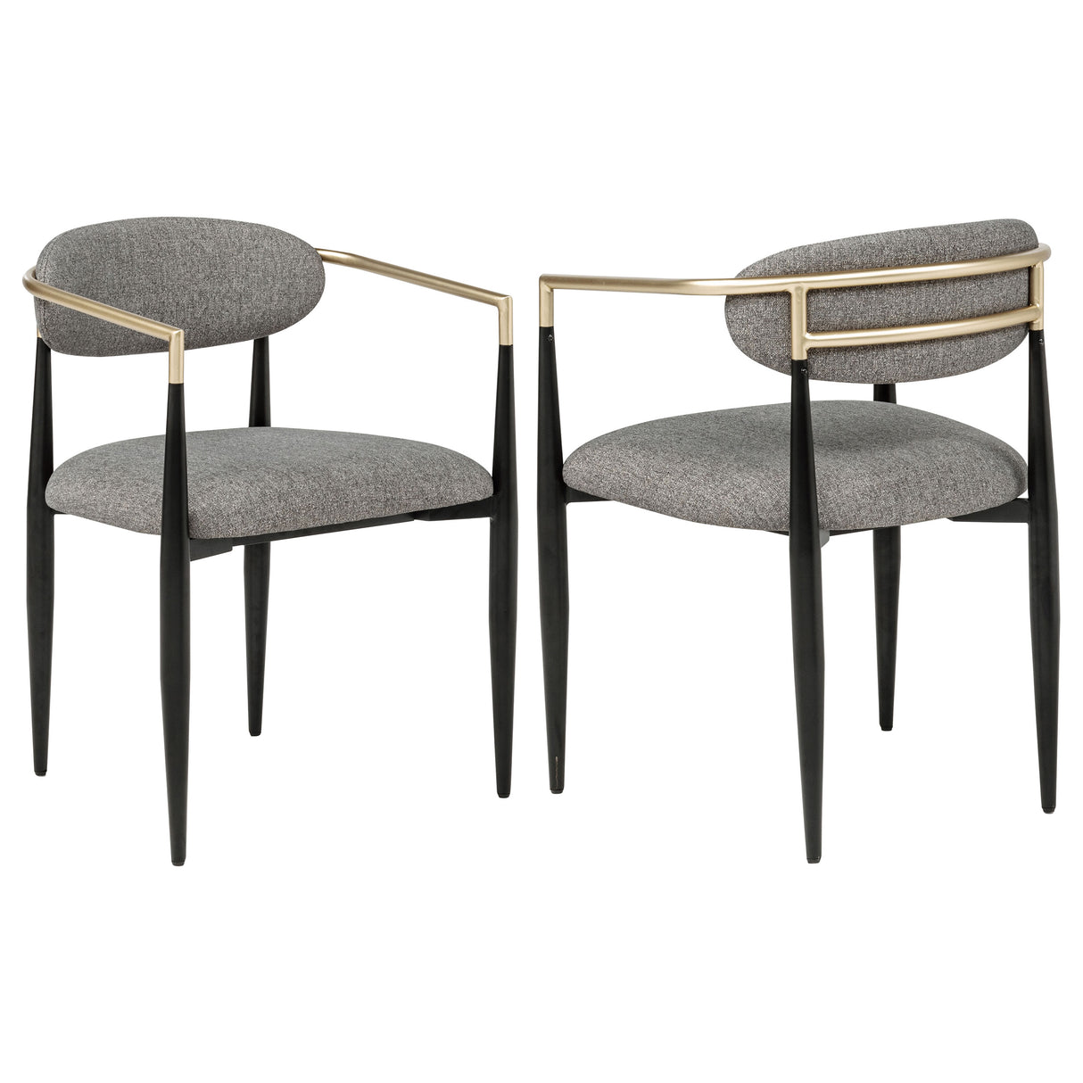 Bradbury Grey Fabric Dining Arm Chair Set of 2