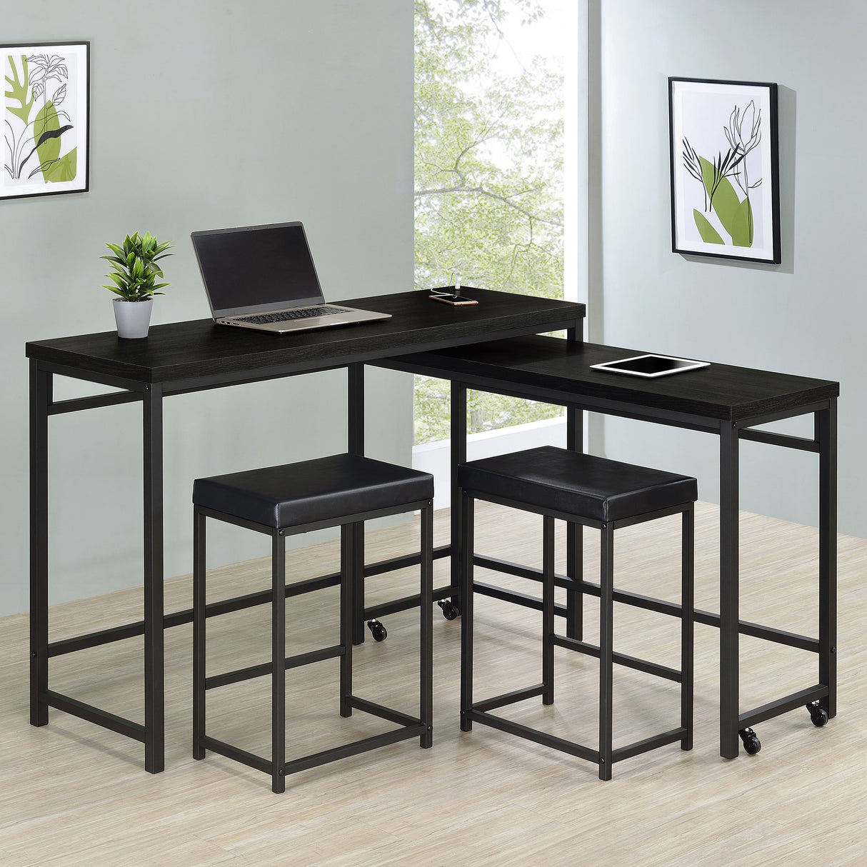 Hawes 4-Piece Counter Height Table Set in Dark Charcoal