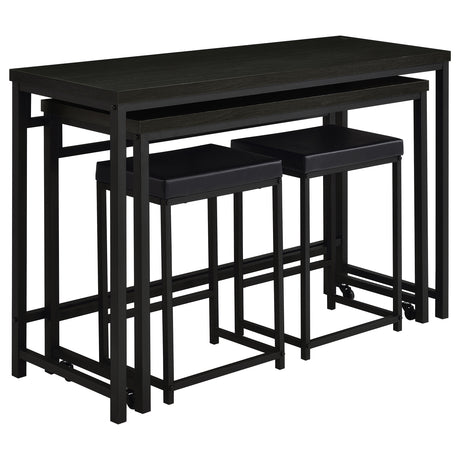 Hawes 4-Piece Counter Height Table Set in Dark Charcoal