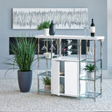 Gallimore 2-Door Bar Cabinet with Wine Storage, White High Gloss