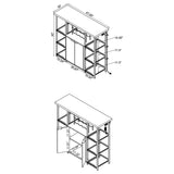 Gallimore 2-Door Bar Cabinet with Wine Storage, White High Gloss