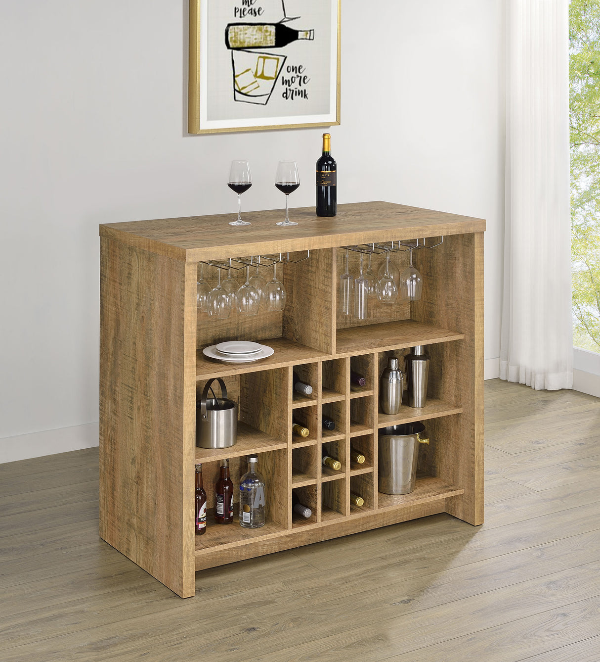 Topanga Engineered Wood Freestanding Home Bar - Mango