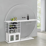 Risley 2-Door Circular LED Wine Cabinet White High Gloss