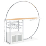 Risley 2-Door Circular LED Wine Cabinet White High Gloss