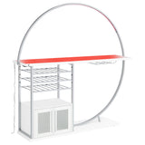 Risley 2-Door Circular LED Wine Cabinet White High Gloss