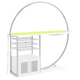 Risley 2-Door Circular LED Wine Cabinet White High Gloss