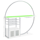 Risley 2-Door Circular LED Wine Cabinet White High Gloss