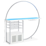 Risley 2-Door Circular LED Wine Cabinet White High Gloss