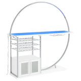 Risley 2-Door Circular LED Wine Cabinet White High Gloss