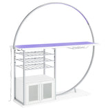 Risley 2-Door Circular LED Wine Cabinet White High Gloss