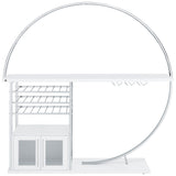 Risley 2-Door Circular LED Wine Cabinet White High Gloss