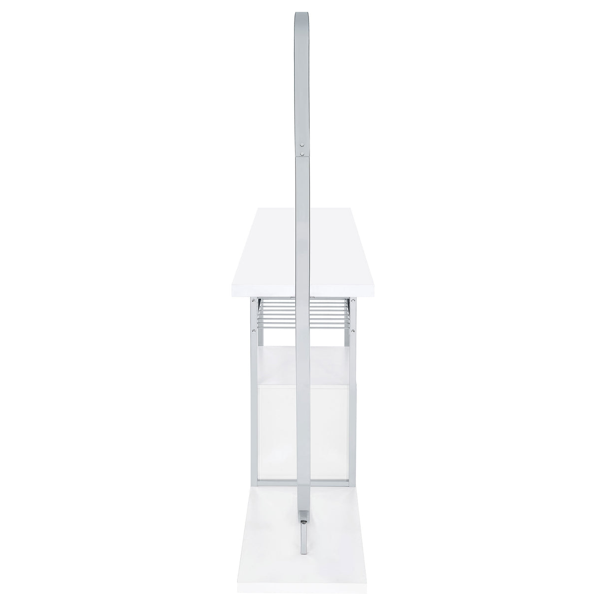Risley 2-Door Circular LED Wine Cabinet White High Gloss