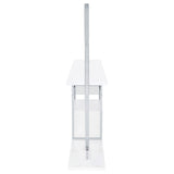 Risley 2-Door Circular LED Wine Cabinet White High Gloss