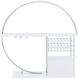 Risley 2-Door Circular LED Wine Cabinet White High Gloss