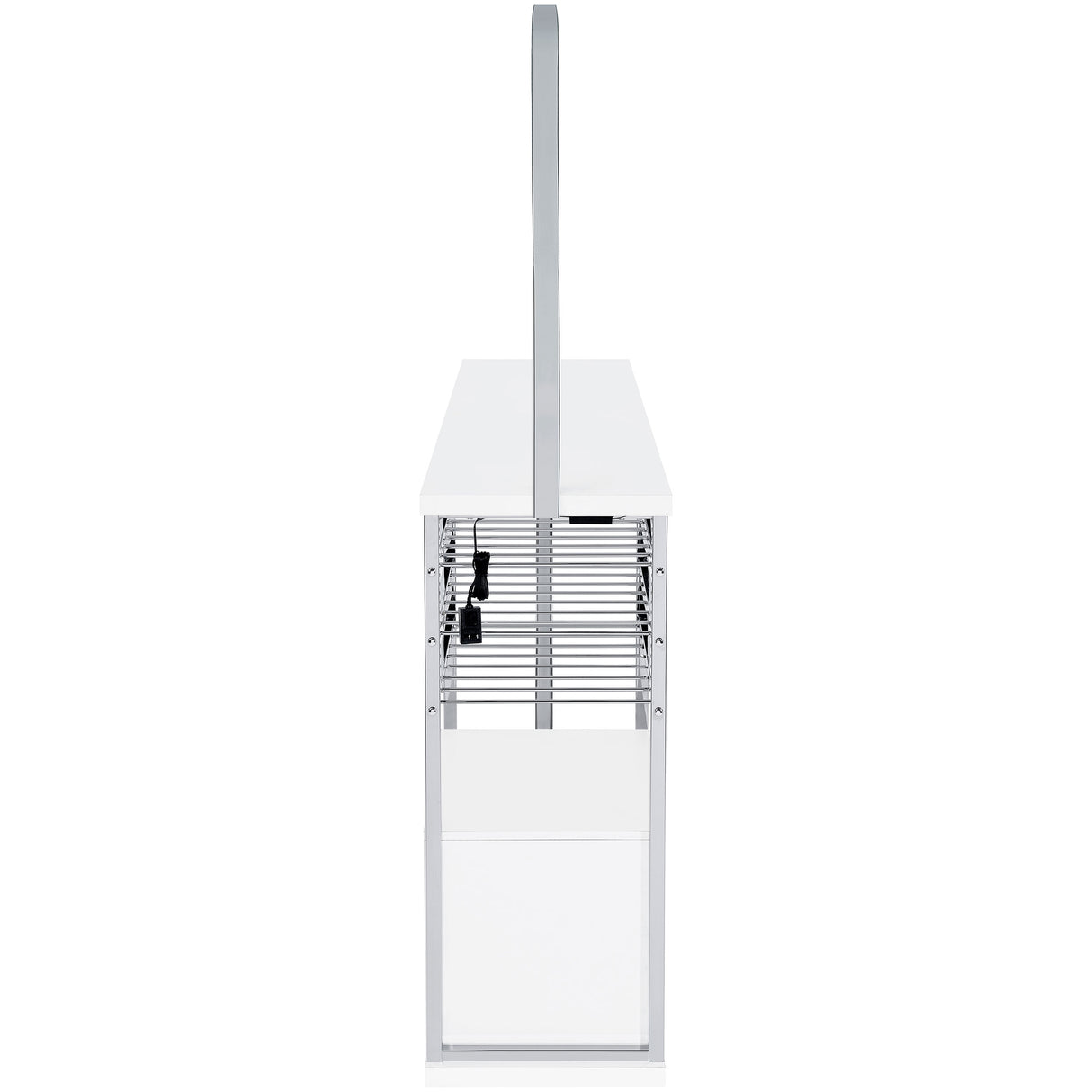 Risley 2-Door Circular LED Wine Cabinet White High Gloss