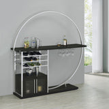 Risley 2-Door Circular LED Wine Cabinet Dark Charcoal