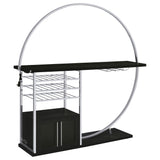 Risley 2-Door Circular LED Wine Cabinet Dark Charcoal
