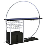 Risley 2-Door Circular LED Wine Cabinet Dark Charcoal