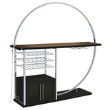 Risley 2-Door Circular LED Wine Cabinet Dark Charcoal
