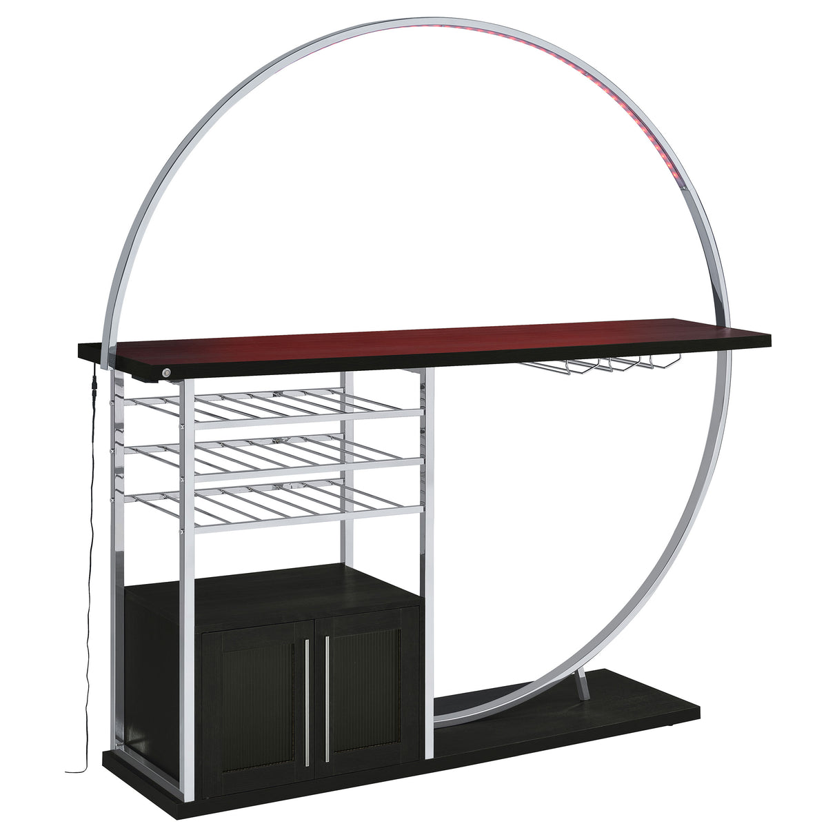 Risley 2-Door Circular LED Wine Cabinet Dark Charcoal