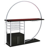 Risley 2-Door Circular LED Wine Cabinet Dark Charcoal