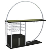 Risley 2-Door Circular LED Wine Cabinet Dark Charcoal